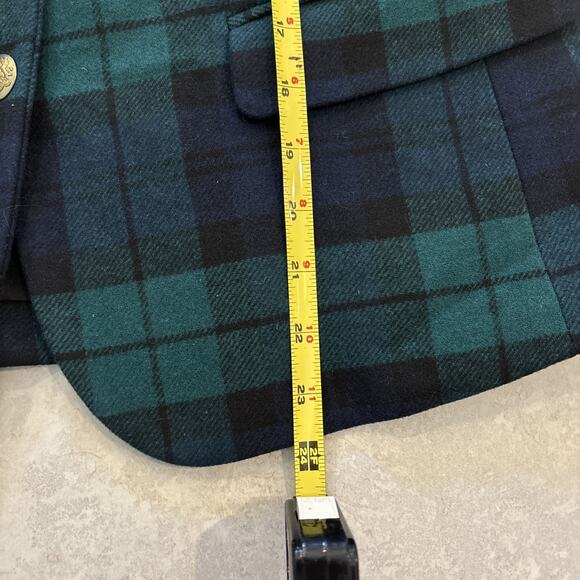J Crew Schoolboy Blazer Womens Sz 10 Tartan Plaid Gold Buttons Academia NWT - Picture 9 of 12